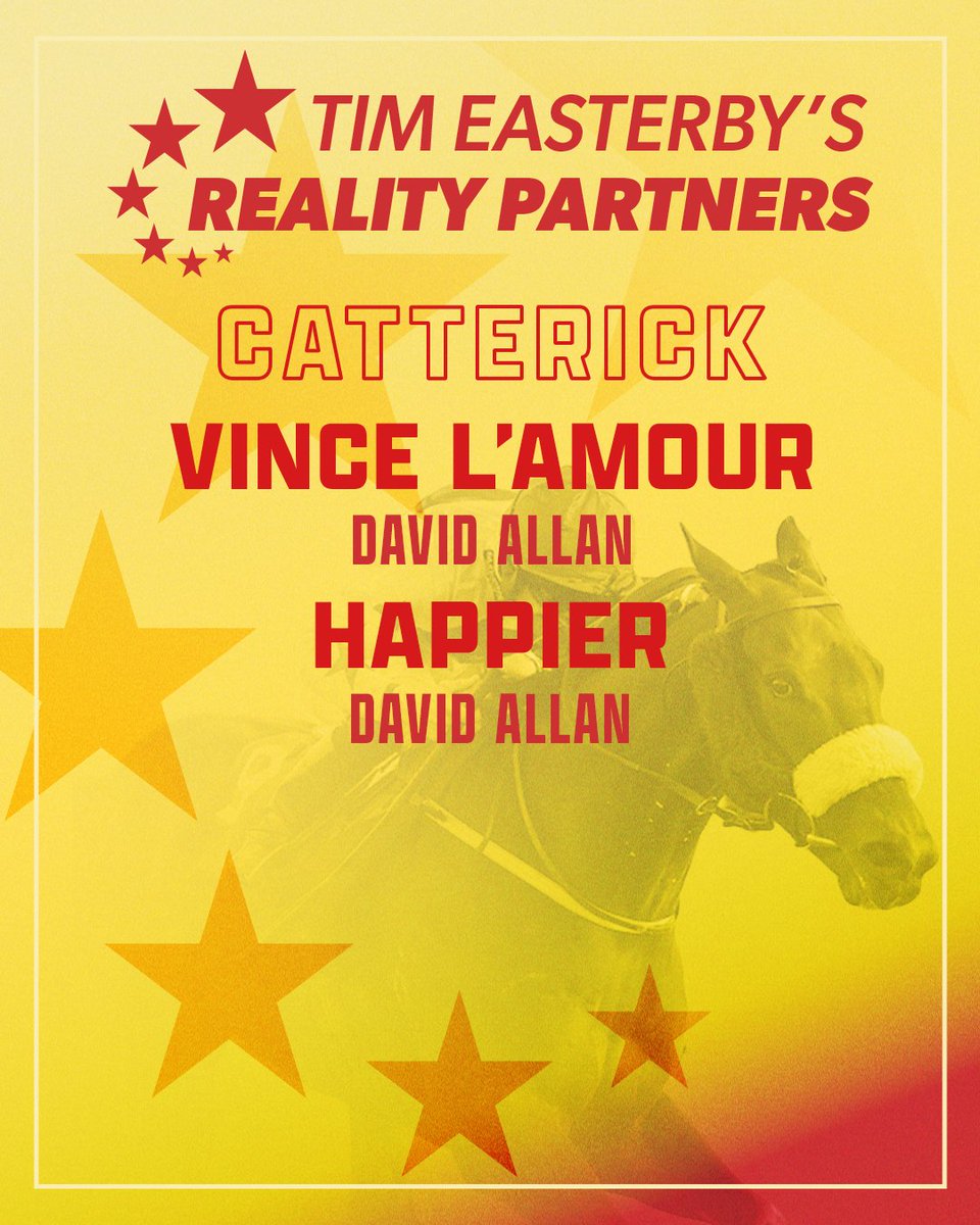 The Red and Yellow team are going to @CatterickRaces today with two runners. Vince L'Amour looks for his second win on the spin and Happier makes her second start of the season. Good luck all!