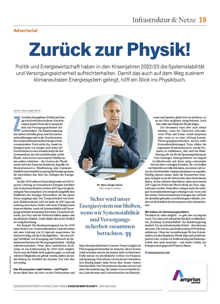StaffanReveman's tweet image. Übertragungsnetzbetreiber @Amprion : »Auch wenn es sich manche Politiker*innen anders wünschen - die Gesetze der #Physik macht nicht der Deutsche Bundestag. Begriffe wie Momentanreserve, Blindleistung oder transiente Stabilität sind sicherlich zu sperrig für Parteiprogramme. Sie…