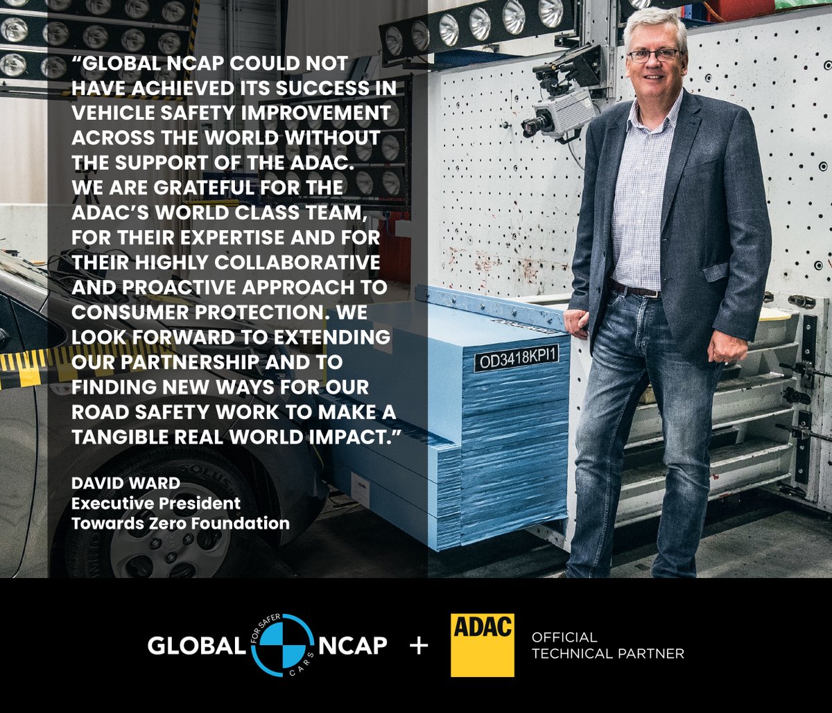 'GNCAP could not have achieved its success in vehicle safety improvement across the world without the support of the @ADAC. We look forward to extend our partnership & to find new ways for our road safety work to make a tangible real world impact.” #NCAP24 bit.ly/4b8tnYP