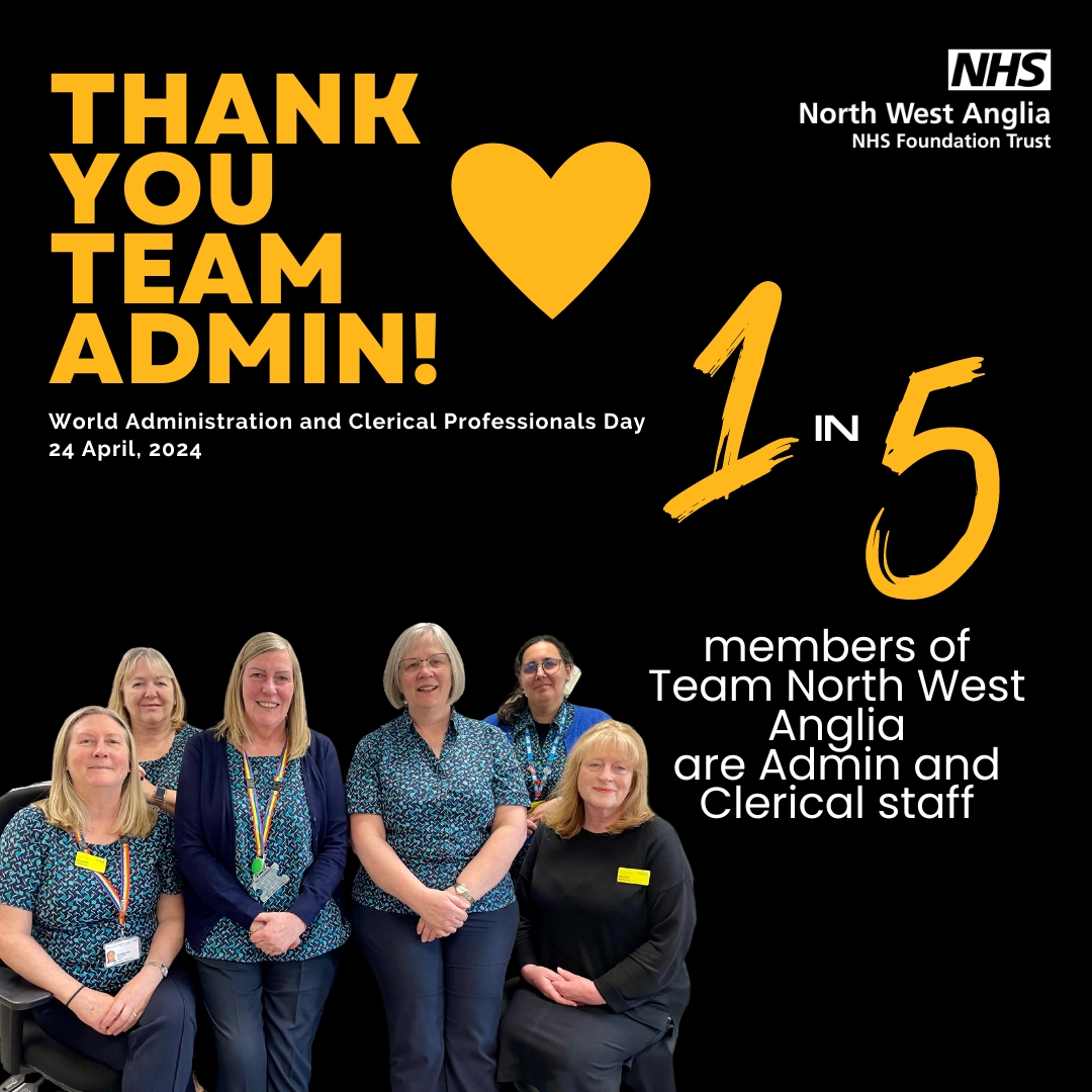It's #WorldAdminDay!! We're excited introduce some of our incredible administration team members to you today! They do so much to support patients, help our operations run smoothly and make fantastic contributions to #TeamNWAngliaFT! 💙🤩 Read more: nwangliaft.nhs.uk/world-admin-da…