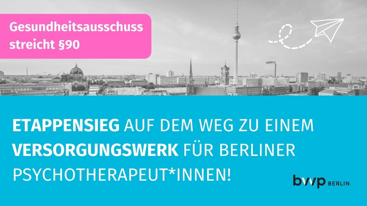 Ein wichtiger Schritt! Jetzt fehlt noch die endgültige Abstimmung im Abgeordnetenhaus, aber die Weichen sind gestellt. Bleiben Sie mit uns dran! t1p.de/1zxyo #Versorgungswerk #Alterssicherung #Berlin #bvvp #bvvpBerlin #Psychotherapeutinnen #Psychotherapeuten