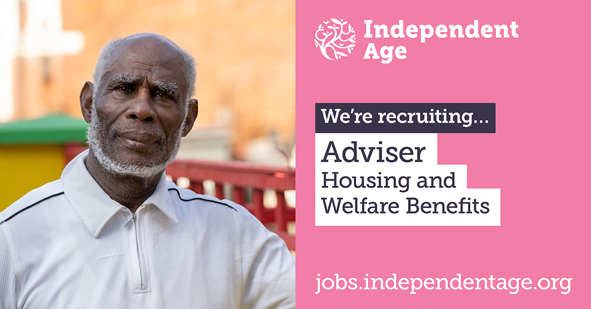 We're #recruiting an Adviser (Housing and Welfare Benefits) If you have experience of working within an high volume advice setting and want to provide support to older people, their families and carers, visit our website. Closes 6 May📆 Apply here: jobs.independentage.org/Vacancy.aspx?r…