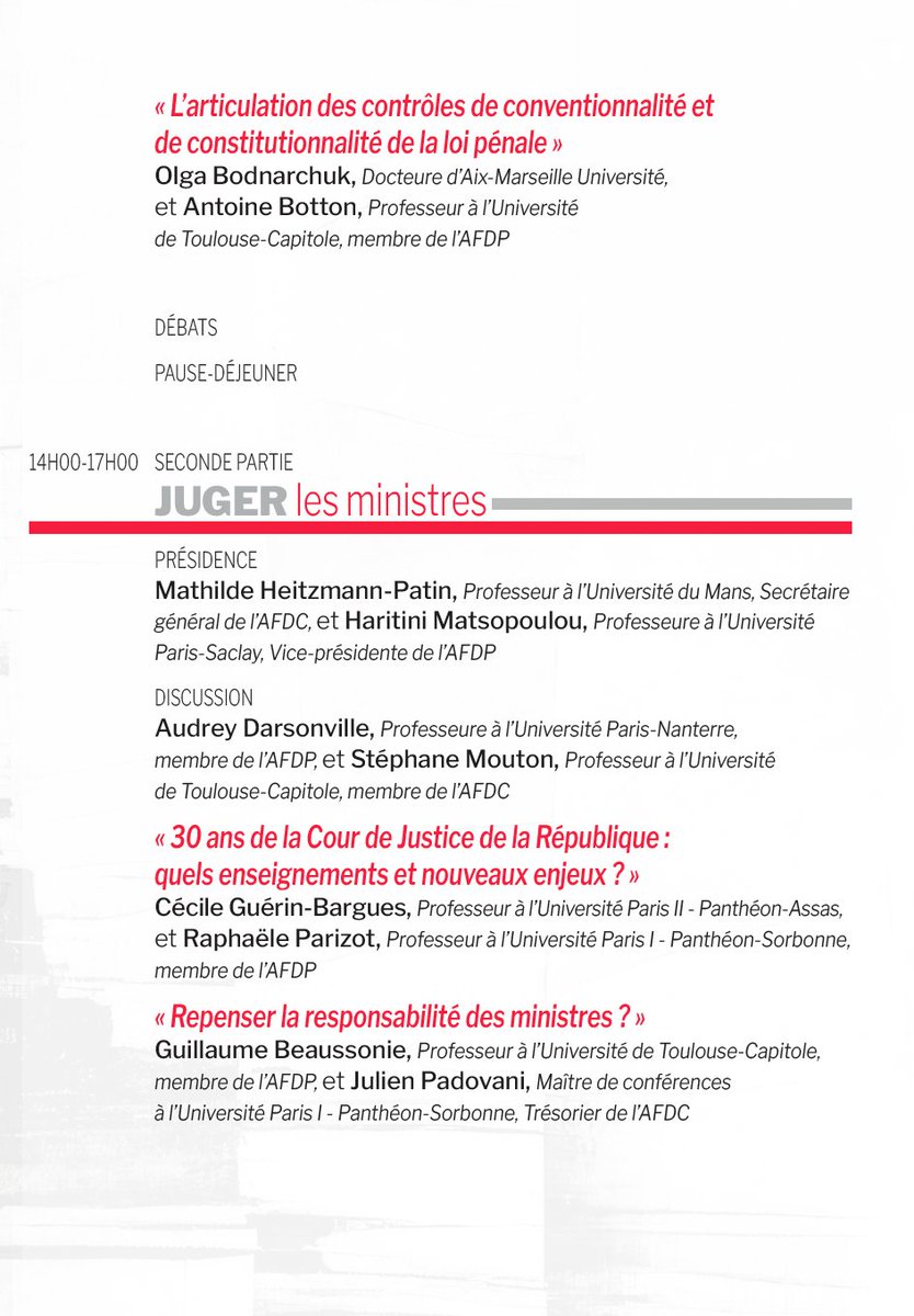 <a href="/Francepenal/">France pénal</a> et <a href="/Asso_AFDC/">AFDC</a> organisent une journée d'étude à Aix-en-Provence le 17 mai 2024 : Juger, à la confluence du droit constitutionnel et du droit pénal.

Croiser les regards des différentes spécialités et mieux se connaître, afin de s'inspirer mutuellement !