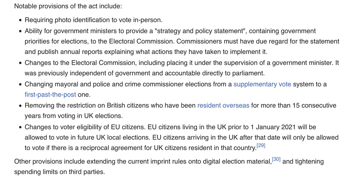 @implausibleblog They absolutely hated losing London to @SadiqKhan so much they have ‘gerrymandered’ mayoral elections too. The Elections Act 2022 was a blatant attack on democracy. Remember this when voting. A reminder of the key points - Elections Act 2022