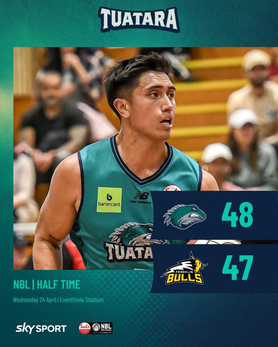 Nothing much in it at halftime in front of this big crowd.
#TuataraBasketball #TuataraNation #SalsNBL @nznbl @skysportnz