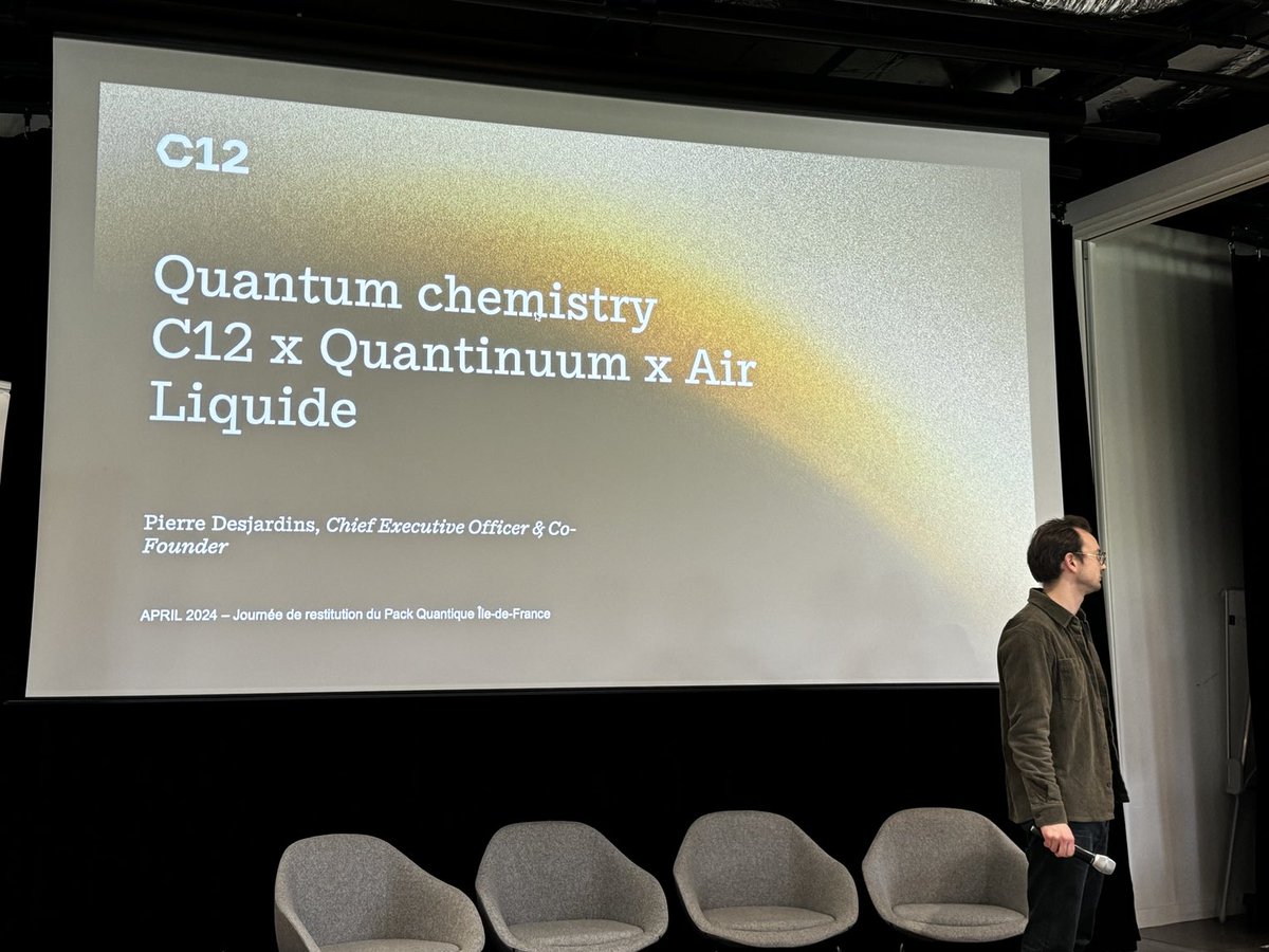 Projet de #chimie #quantique porté par la startup C12, ⁦<a href="/QuantinuumQC/">Quantinuum</a>⁩ et ⁦<a href="/airliquidegroup/">Air Liquide Group</a>⁩ via #PackQuantique ⁦<a href="/iledefrance/">Région Île-de-France</a>⁩ ⁦<a href="/ADublanche/">Alexandra Dublanche</a>⁩ ⁦<a href="/vpecresse/">Valérie Pécresse</a>⁩ ⁦<a href="/sup_recherche/">Ministère Enseignement supérieur/Recherche/Espace</a>⁩ ⁦<a href="/Genci_fr/">Genci</a>⁩ ⁦<a href="/Teratec_EU/">Teratec</a>⁩ 🚀