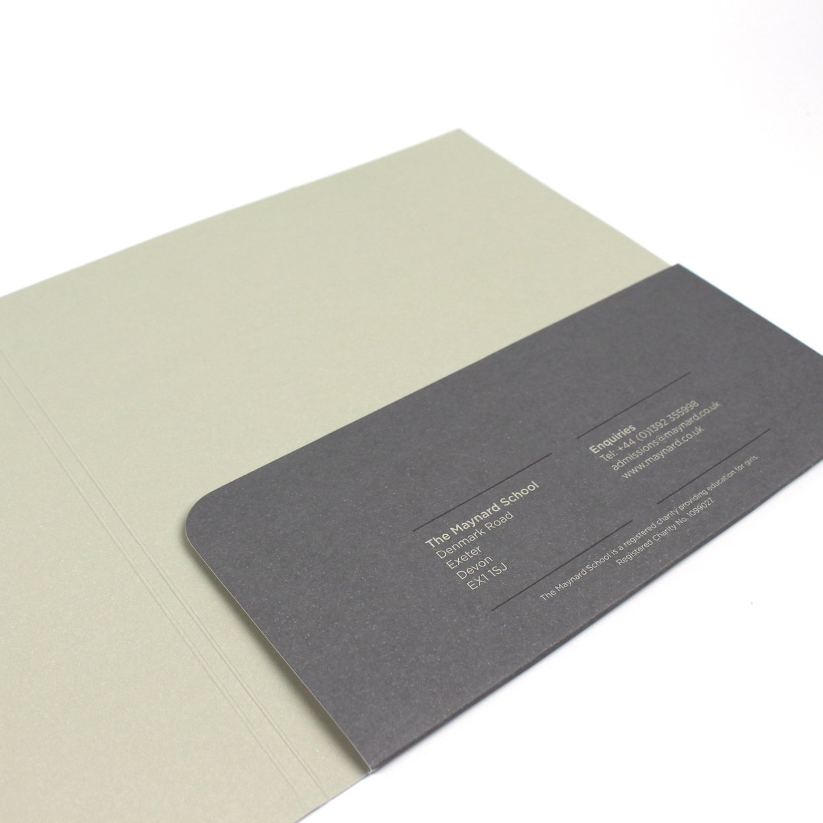 Combining silver foiling and embossing is the perfect way to create print materials with an added touch of luxury. This litho-printed folder shows off the power of combining these techniques!