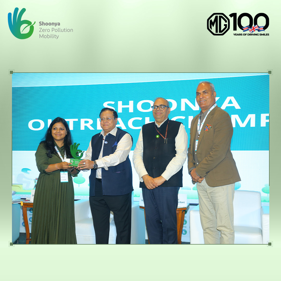 MG Motor India won the Outreach Champion award & Digital Pioneer Award at the @Shoonya_India Forum 2024 by @NITIAayog for raising consumer awareness for EVs, showcasing impactful engagement & driving the zero-pollution mission forward through @evpedia_in & MG Charge initiatives.