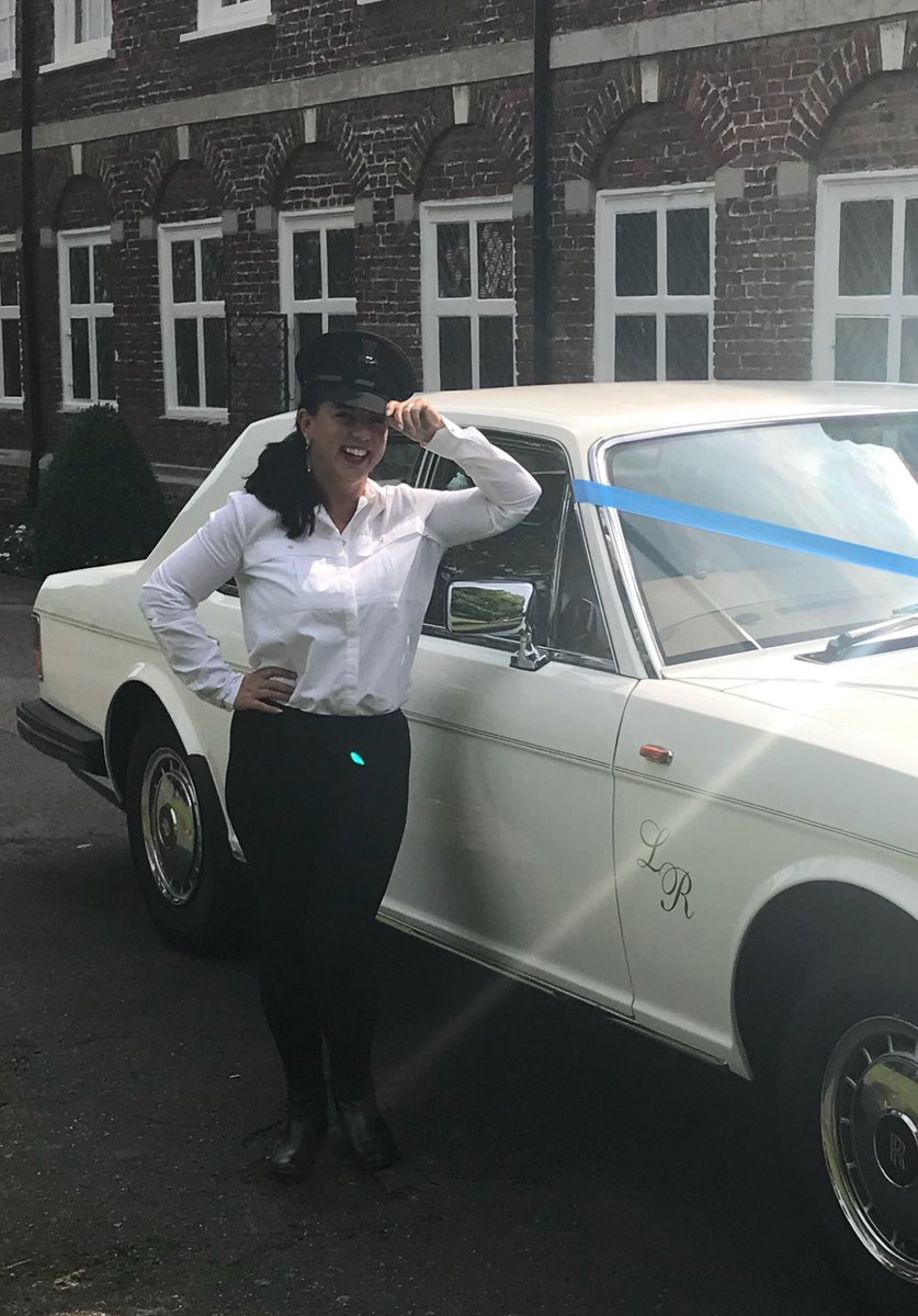 Hey everyone! Just a quick intro - I'm Krissy, the face behind Lady R Wedding Cars! Here's a very cheeky snap by the Rolls Royce. 📸 Excited to share more with you all! 
.
.
.
#weddingcars #RollsRoyceRides #LuxuryWeddings #BrideToBe #ClassicCars #CherishedMoments #WeddingCars