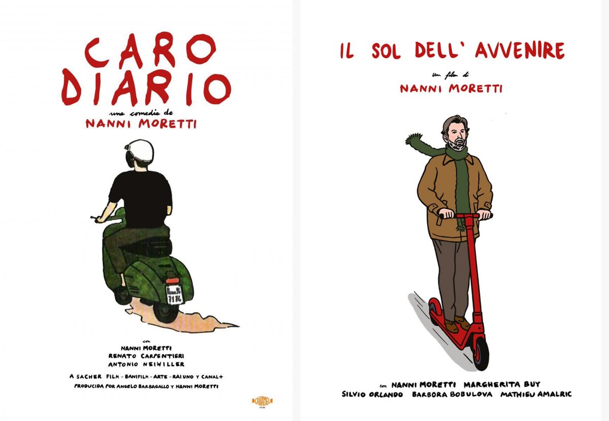 Fan total desta evolución cinematográfica e estética de Nani Moretti. Caro Diario (1993). Il sol dell'avvenire (2023).