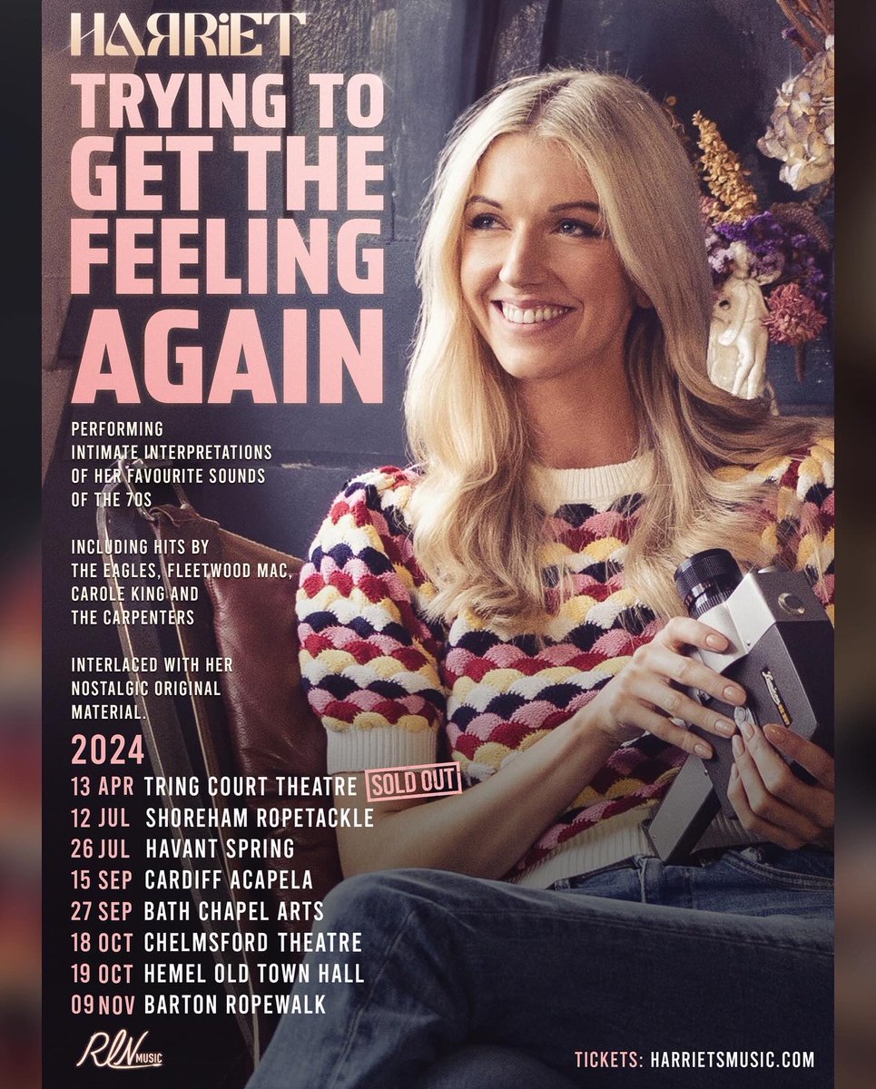 We are touring the UK and these shows are ON SALE NOW! 🙋🏼‍♀️ Have you got your tickets yet?! 🙆🏼‍♀️ Can’t wait to see you there… 🥰💜 🎟️ Tickets available here: linktree.com/harriettour @acapelastudio @ChelmsTheatre @ropetackleart @Ropewalkbarton @TheOldTownHall @ChapelArtCentre