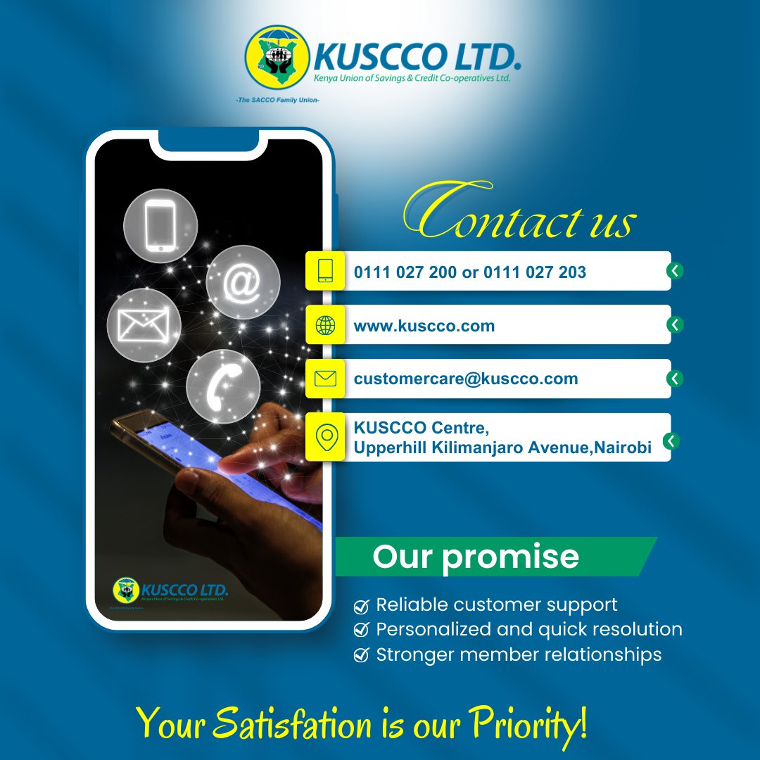 Our latest call center puts you in direct contact with our committed team. Collaborate with us for an array of personalised services designed specifically for your SACCO. Call 0111 027 200/0111 027 203 or email us now to start a conversation with us