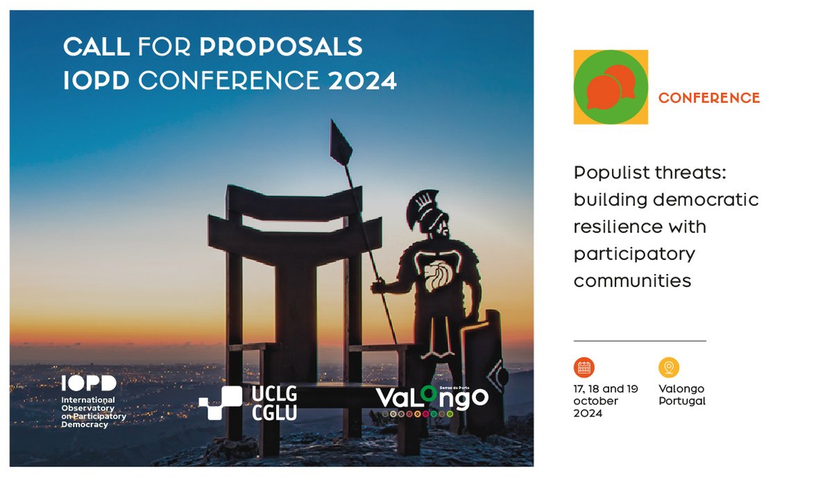 🚨A populist wave is putting #DemocracyInDanger 🌟#LocalGovs have a 🔑role in strengthening #democracy🦸🏾‍♀️ 💬Take part in this 🌎discussion by organising a session at our #OIDPValongo2024 Conference! Submit your proposals until June 2👉🏾oidp2024.cm-valongo.pt