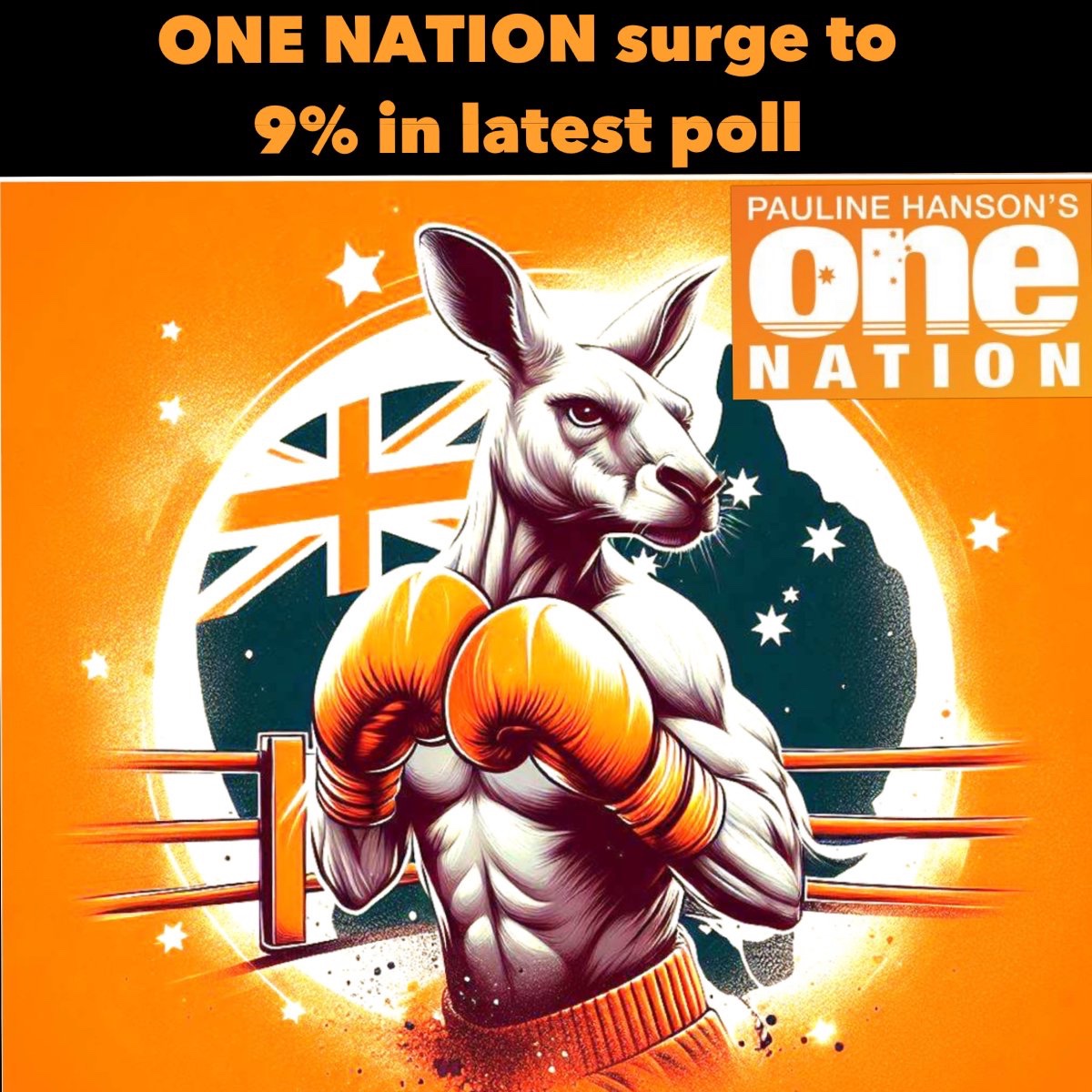 craigkellyAFEE's tweet photo. HERE WE COME !!

ONE NATION is surging in the polls -up 3pt to 9% in latest Essential Research poll 

🔴Labor 31%
🔵Coalition 35% 
🟢Greens 11% 
🟠One Nation 9% 
⚫️Undecided 4% 

https://t.co/BI1a17tASr

More and more Australians are waking up that Labor,  Liberal & Greens have all abandoned their voters  

Personally very satisfying to see this surge after  being with One Nation for around 6 weeks.