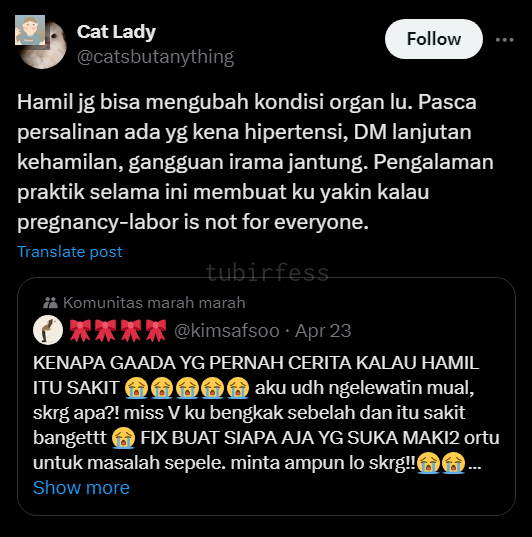 2beer! Gue tuh kesel banget tiap ada yang bilang bahwa hamil dan melahirkan itu kenikmatan bagi perempuan. No offense ya, itu terdengar mereduksi pengalaman (nyaris mati) yang dialami perempuan menjadi seakan-akan perempuan dibuat hanya untuk melahirkan dan mati.