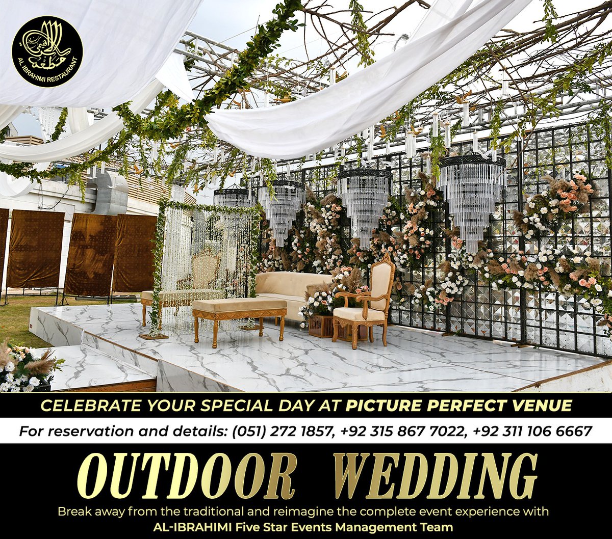 alibrahimipk's tweet photo. Make your special events memorable and exciting at Al Ibrahimi Restaurant &amp; Marquee, where we care for your memories.

Tel: 051 2721857
https://t.co/72lyMNHvb0

#alibrahimirestaurant #alibrahimimarquee #decor #catering #events #bahriaenclave #islamabad https://t.co/bYojaLyGvD