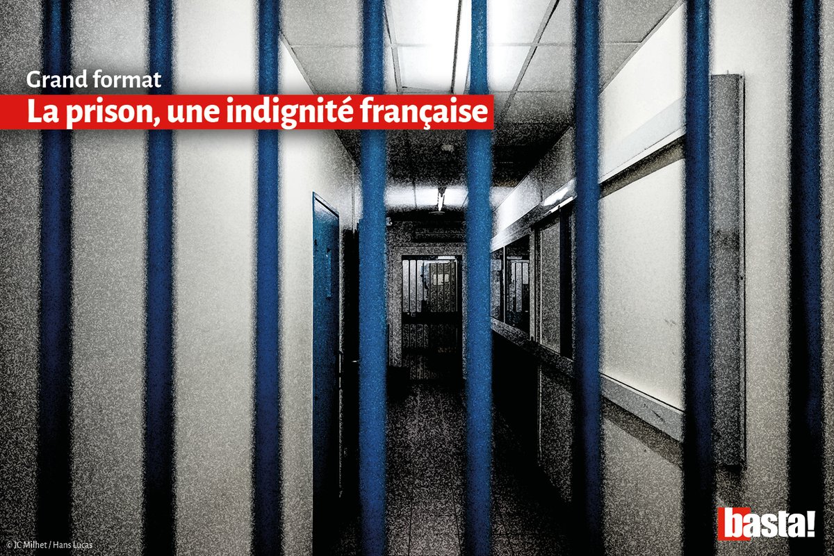 🔴La prison, une indignité française 61 737 places pour 76 258 détenus, soit une densité carcérale globale de 123,5 %, un record 1/4 des détenus sont en attente de jugement Taux de suicide 7 fois + élevé qu’à l’extérieur Un grand format par @HemmerichM👉basta.media/la-prison-une-…