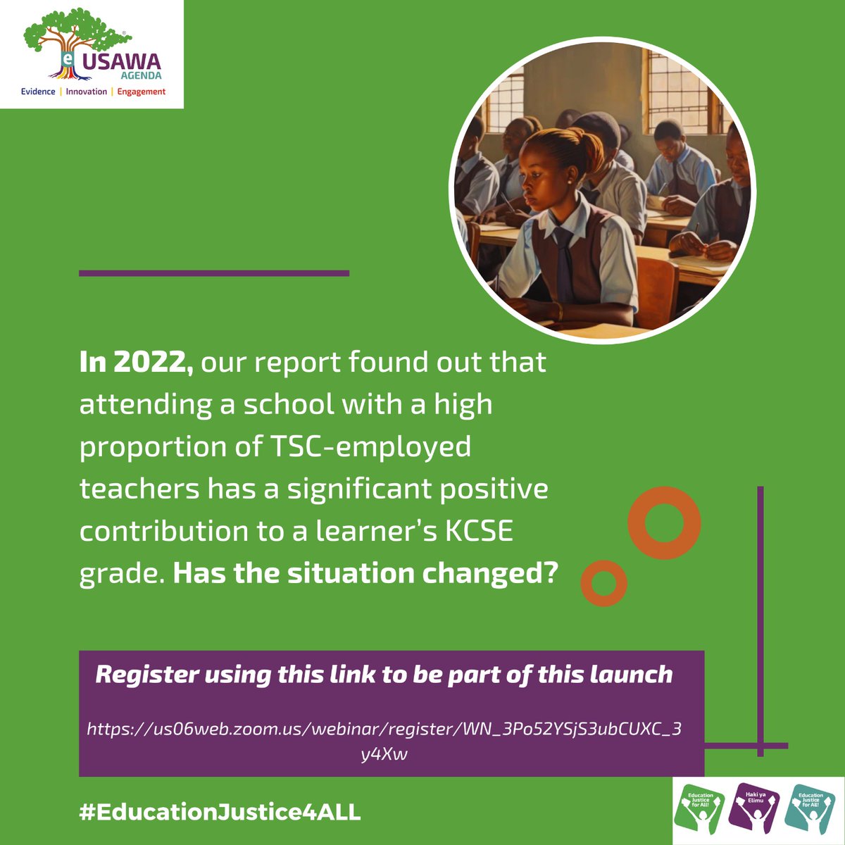 The Secondary School Survey 2024 launch will be a platform for meaningful dialogue and action in education reform.

#EducationJustice4ALL
Usawa Agenda
