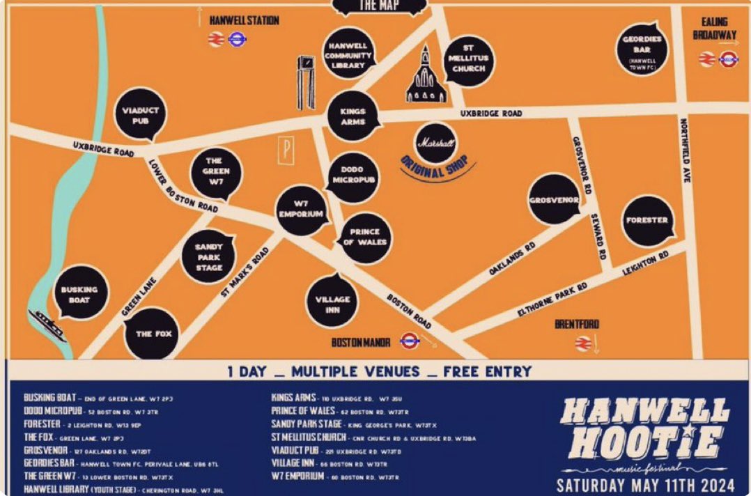 #Pitshanger #GBHighSt #PitshangerLane residents You can start to check out the awesome bands @HanwellHootie have at this years #Hootie on their website!
It’s not yet complete but you can start to plan who you would like to see! Just head over to hanwellhootie.co.uk/2024-bands/