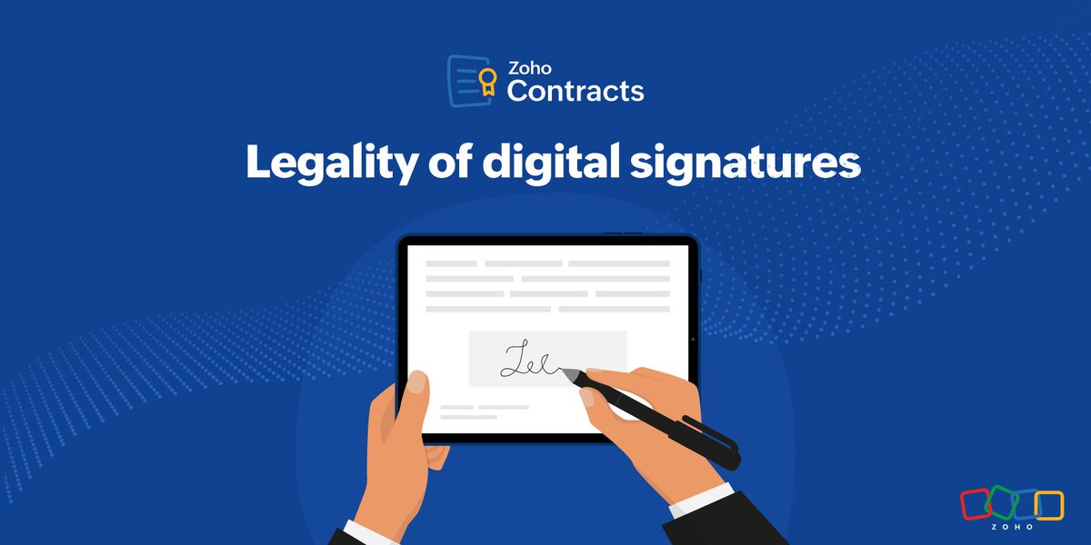 Are digital signatures legally binding? Our blog explores the legality of digital signatures and how they can streamline your contract processes and ensure better compliance.
zoho.com/contracts/impa…
#DigitalSignatures #ContractManagement #LegalTech