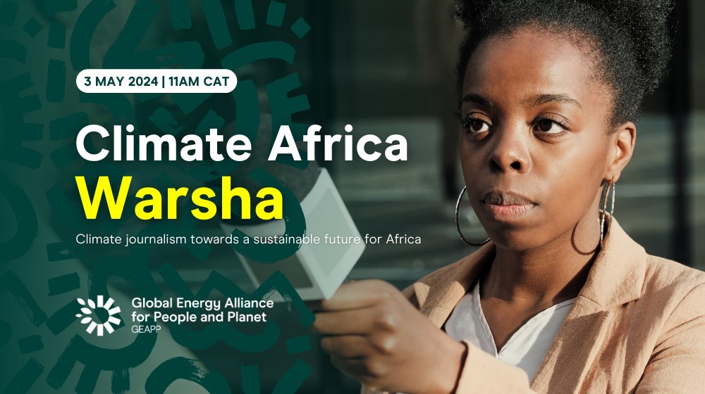 It's collab season! Sign up for our workshop for Africa-based climate reporters cohosted with @ACGAfricacomms Here's your details: 📅: 03 May 2024 📍: Online Zoom Platform (Link to be provided) ⏰: 11:00 - 13:00 CAT Register here: energyalliance.org/climate-africa… #LetsChangeEnergy