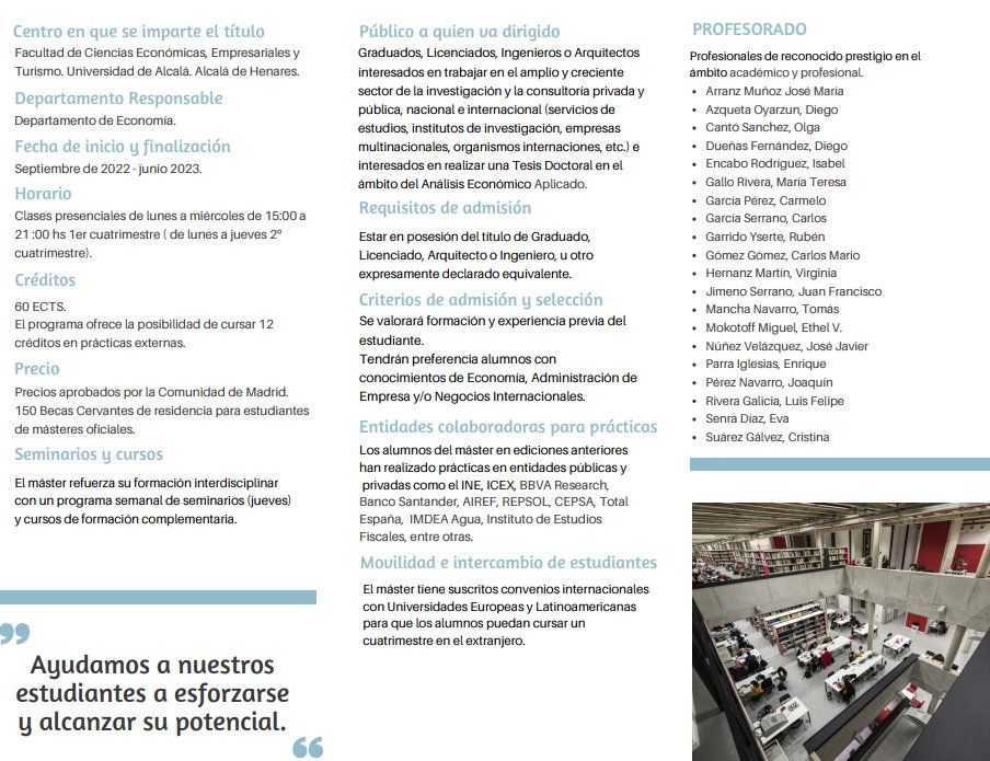 📌Os recordamos que el plazo para la preinscripción del Máster Universitario en Análisis Económico Aplicado comenzó el 4 de marzo y acaba el 20 de junio ‼️

🔎Más información del MAEA en uah.es/es/estudios/An…