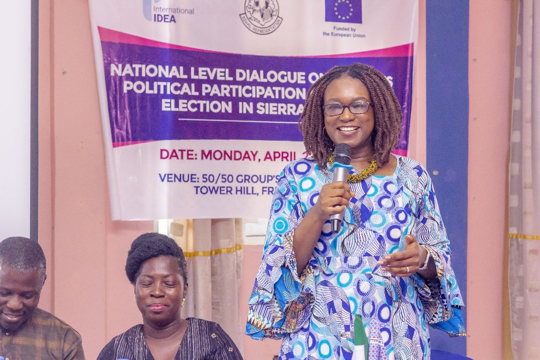 @5050Sierraleone, w/ @Int_IDEA support, hosted a Nat'l Level Dialogue bringing together Electoral Management Bodies, Political Party Leaders, CSOs, & women political leaders to discuss findings of a post-election gender audit for 🇸🇱 #2023elections.Thanks to 🇪🇺 funding.