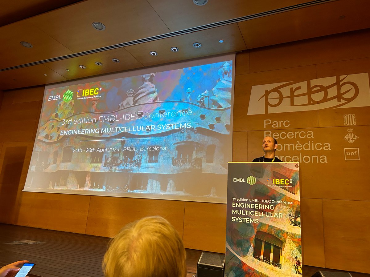 🚀 Kicking off the first day of #EMBL_IBECConf!

Insightful opening remarks by #IBEC Director, @samitierjosep, @EMBLBarcelona Head, @_JamesSharpe, and @bcn_ajuntament's Commissioner, @PauSolanilla.

🔬 Looking forward to 3 exciting days about engineered multicellular systems!