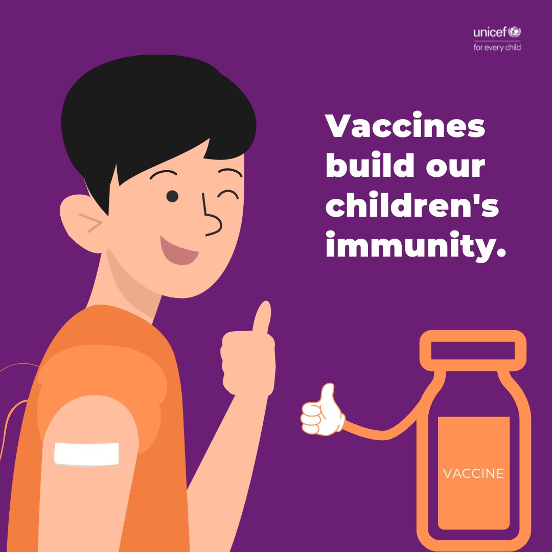 🛡️Vaccines act as an invisible shield against infections. Once administered into our children’s bodies, they work with their natural defence systems to safely develop immunity & stop them from getting sick. #ImmunizationforAll #HumanlyPossible #EuropeanImmunizationWeek2024 #WIW24