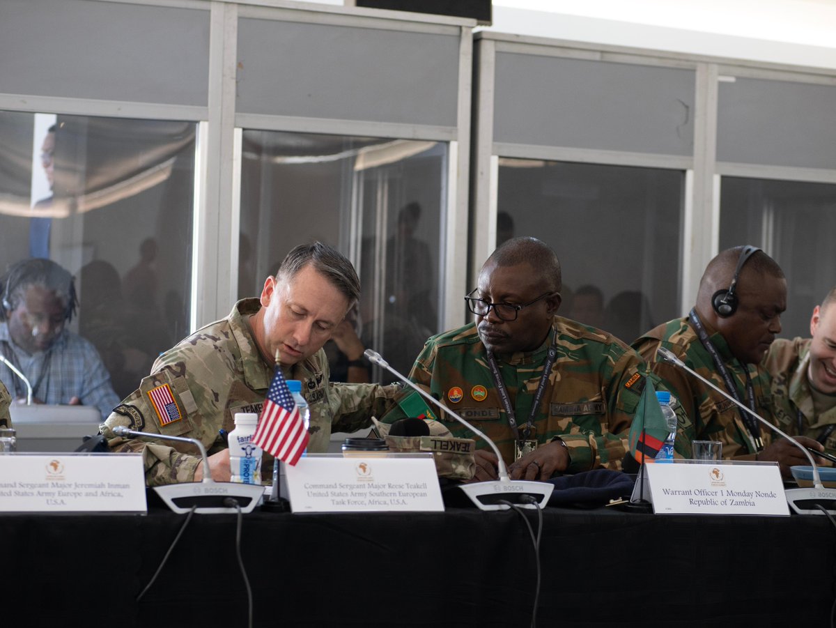 SETAF_Africa's tweet photo. Yesterday, @USArmy CSM Reese W. Teakell, #SETAFAfrica &amp; the Zambia Army Sergeant Major, WO1 Monday Nonde, opened the 1st plenary session for senior enlisted leaders on "Excellence in Competition" during #ALFS in Zambia. 🇿🇲 

#InspireExcellence #StrongAfrica #NCOsLeadtheWay https://t.co/C0wXnsy0F2
