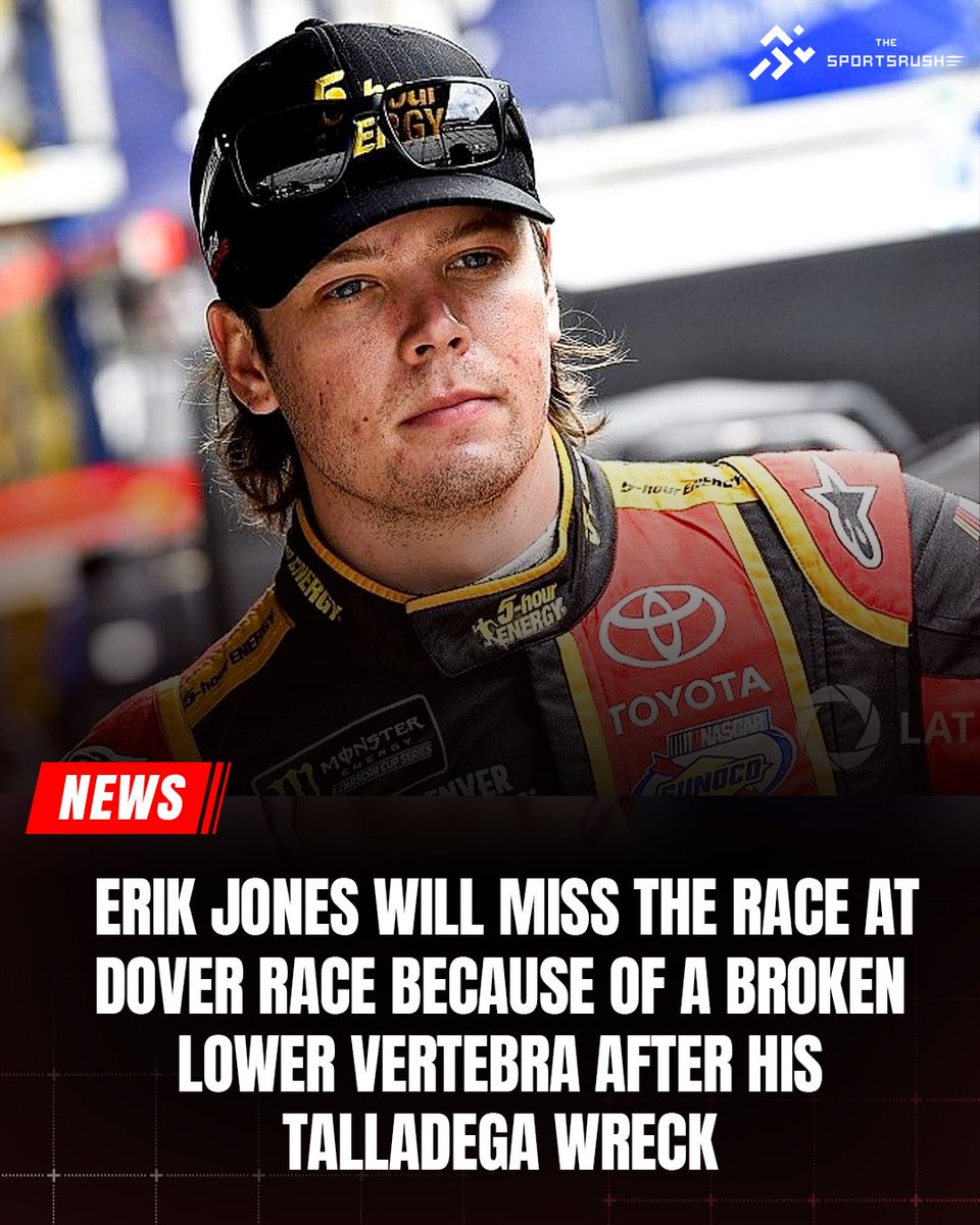 Erik Jones won’t be racing at Dover this weekend. #NASCAR #nascarnews #Dover #nascarracing #ErikJones