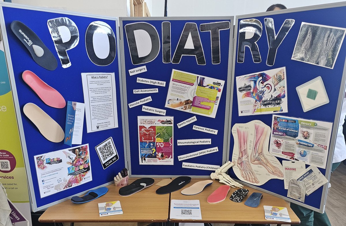 We are at @BlackpoolSixth careers event today, promoting podiatry. 🦶👣