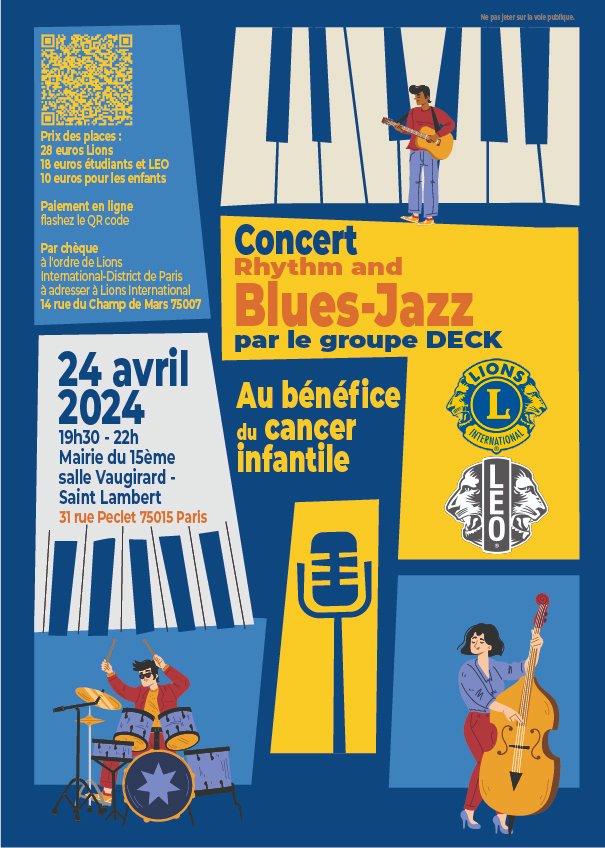 Ce soir, #concert caritatif organisé par le <a href="/LionsClubsParis/">Lions Clubs Paris</a> à la <a href="/mairie15/">Mairie du 15</a> au profit de 3 associations dont les ateliers d'arts plastiques NOC à l'<a href="/institut_curie/">Institut Curie</a> ! Venez nombreux nous rencontrer et soutenir la créativité à l'hôpital 

#mairie15