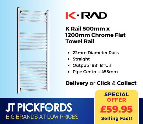K Rail 500mm x 1200mm Chrome Flat Towel Rail 🧐

A Beautiful finish to any bathroom is the K-Rail Straight Chrome  Towel Radiator 500mm x 1200mm. With a stunning Chrome finish, it's sleek and clean. 

Product code: STR512C
Buy here 👉 shorturl.at/kmTU1