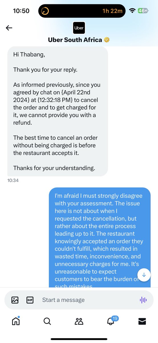 Vincent_ellas's tweet photo. @Uber_RSA @Uber_Support @Uber 

Please assist further, I’m
Not getting any responses of substance, this seems like an automated chat, can I please speak to an actual person https://t.co/K4hAeBywwQ
