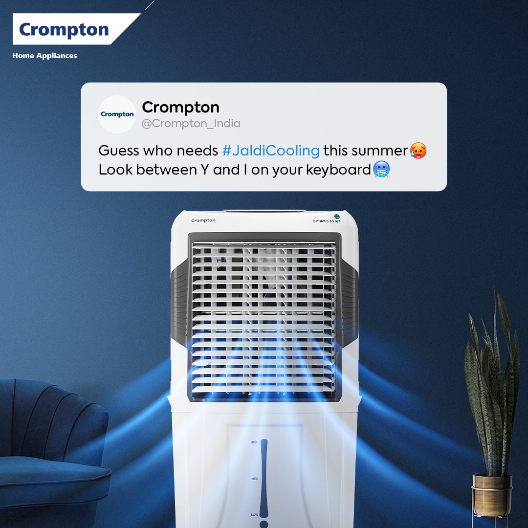 Guess who will give you that? Look between Q and R on your keyboard 😉 #KeyboardTrend #MomentMarketing #Trending #TrendingNow #TopicalSpot #CromptonAirCoolers #AirCoolers #Crompton #CromptonIndia
