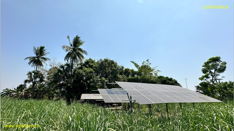 #SolarSprinklerSystem Assists #SugarCane Cultivation in Escuintla, #Guatemala. The project not only provides better #irrigation for 18 hectares of sugarcane fields, but also greatly saves fuel costs for sugarcane farmers, ensuring their harvest. #SolarPump #solarirrigation