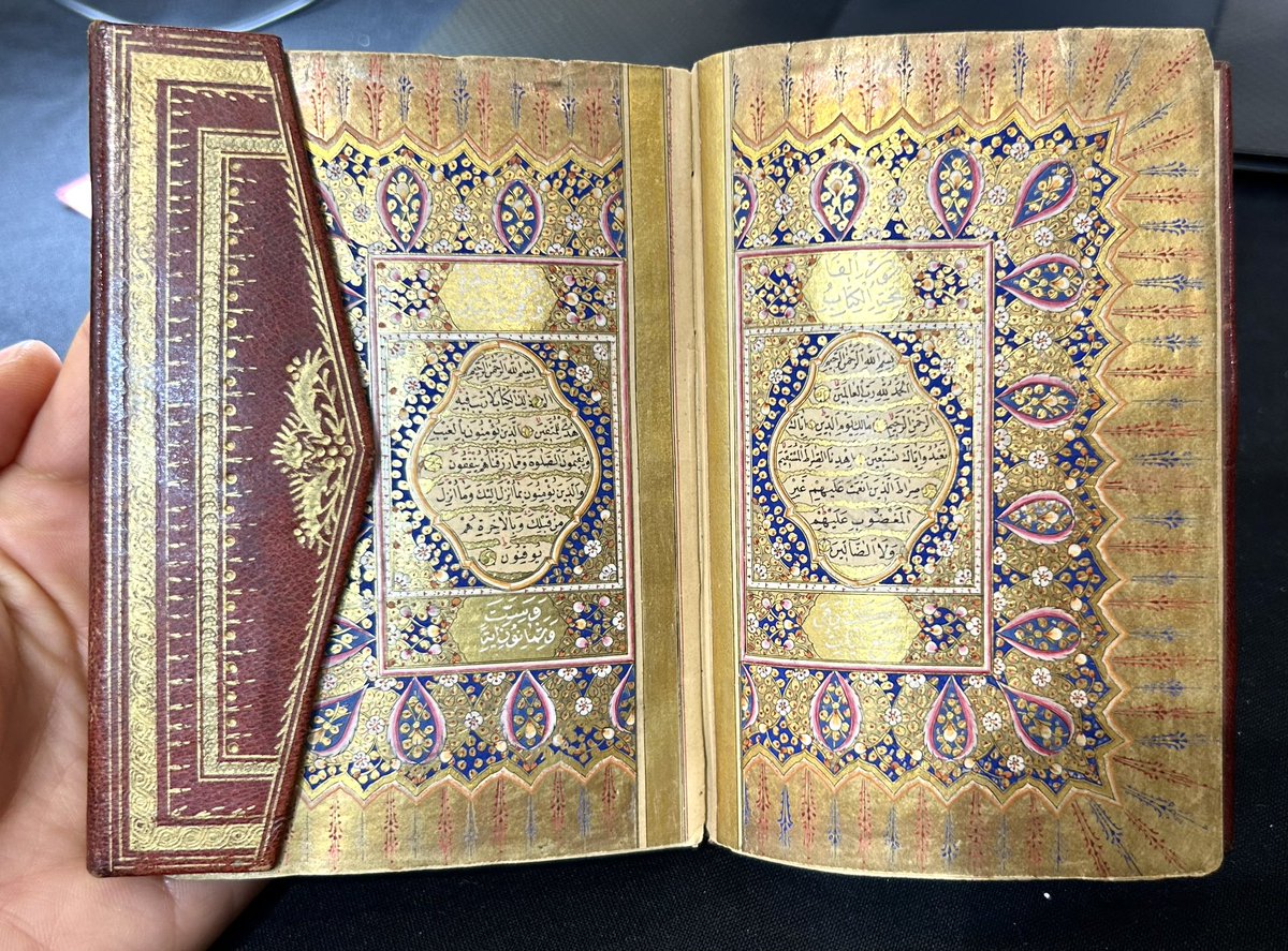 At Roseberys auction: magnificent Mushaf perhaps from the province of Shumen (Bulgaria). Copied in 1272/1855 by Ali Uthman al-Hilmi, a pupil of the famous Shumen scribe Sayyid Muhammad Nuri. The mushaf’s illumination is a good example of Shumen style [Pr. Ballantyne’s collection]