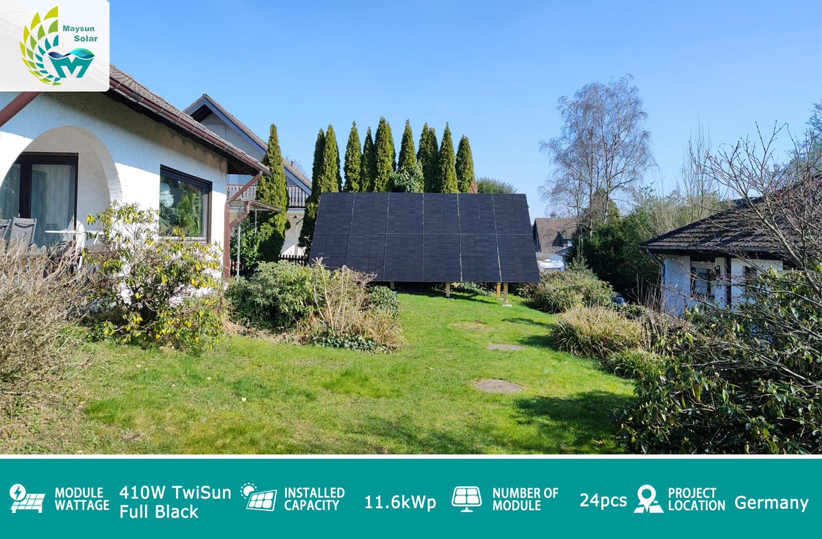 MaysunWindy's tweet photo. TWISUN 410W bifacial glass glass full black solar module, 
📞🖥☀️⚡
Maysun Solar: Frau Windy Lee
E: Windy@maysunsolar.eu
WhatsApp: https://t.co/h9IXZuijr7
Pfandrecht: https://t.co/VbC0TIWI3Y
#HJT #IBC #TOPCON #430W #420W
#HJT #435W #440w #IBC #MaysunSolar #430W #425W #lager #DE https://t.co/xmmHCOA98h