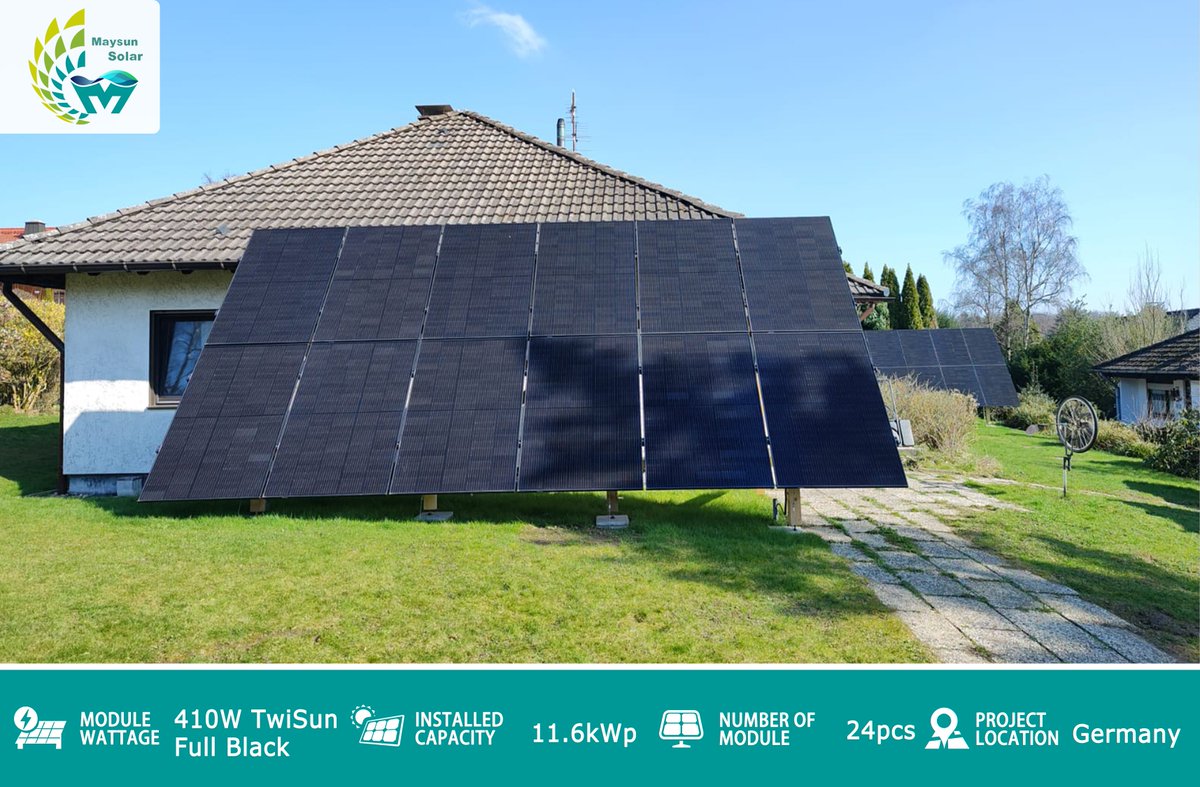 MaysunWindy's tweet photo. TWISUN 410W bifacial glass glass full black solar module, 
📞🖥☀️⚡
Maysun Solar: Frau Windy Lee
E: Windy@maysunsolar.eu
WhatsApp: https://t.co/h9IXZuijr7
Pfandrecht: https://t.co/VbC0TIWI3Y
#HJT #IBC #TOPCON #430W #420W
#HJT #435W #440w #IBC #MaysunSolar #430W #425W #lager #DE https://t.co/xmmHCOA98h