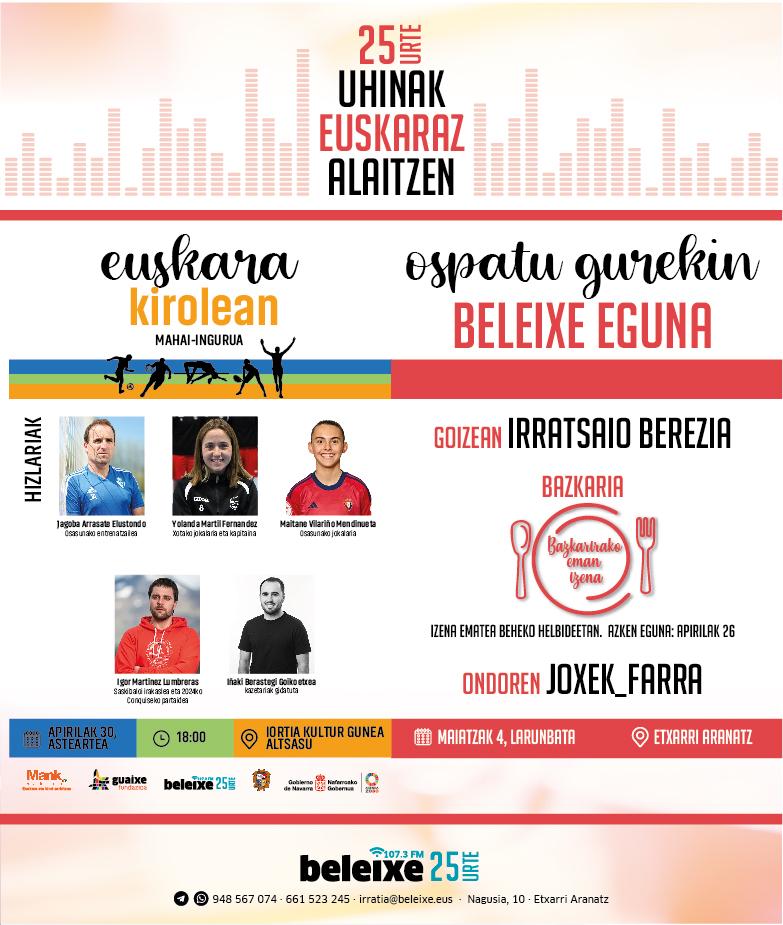 Gaur <a href="/ies_altsasu_bhi/">IES.ALTSASU.BHI</a> tik saio berezia egin dugu, Mugituz! kanpainaren berri ematen. Eskerrik asko saio hau posible egin duzuen guztioi. 
Errepikapena 14:00 etan 107.3 FM edo guaixe.eus/irratia/zuzene… Hurrengo hitzorduak: