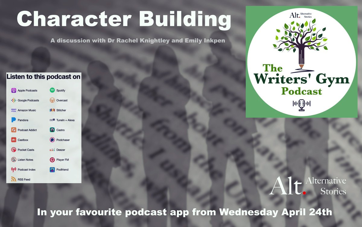 #WritingCommunity #writerslift #writingtips #podcast A new episode of The Writers' Gym Podcast with @DrRKnightley and @emilyinkpen today. This week we're talking about creating characters for your #creativewriting Listen free 🎧 tinyurl.com/4u5bujf5
