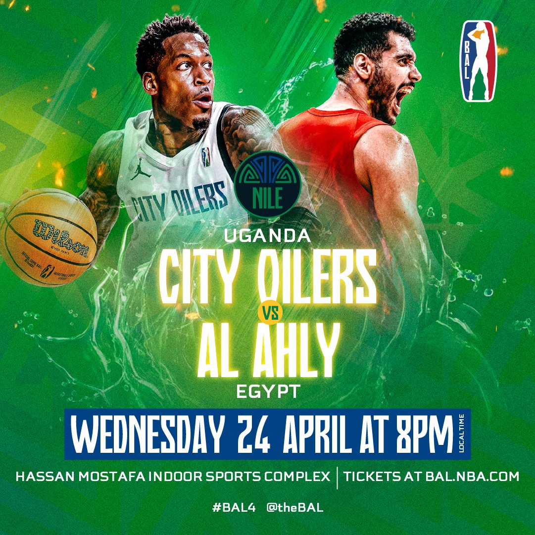 Game Day in Cairo! 🇪🇬 #BAL4
⏰ 5PM: Bangui SC vs Al Ahly Ly
⏰ 8PM: @CityOilers vs @Ahly_Basketball 
👀 Watch the games live on:
📺 The BAL YouTube: youtube.com/@thebal
📲 BAL.NBA.com / NBA App