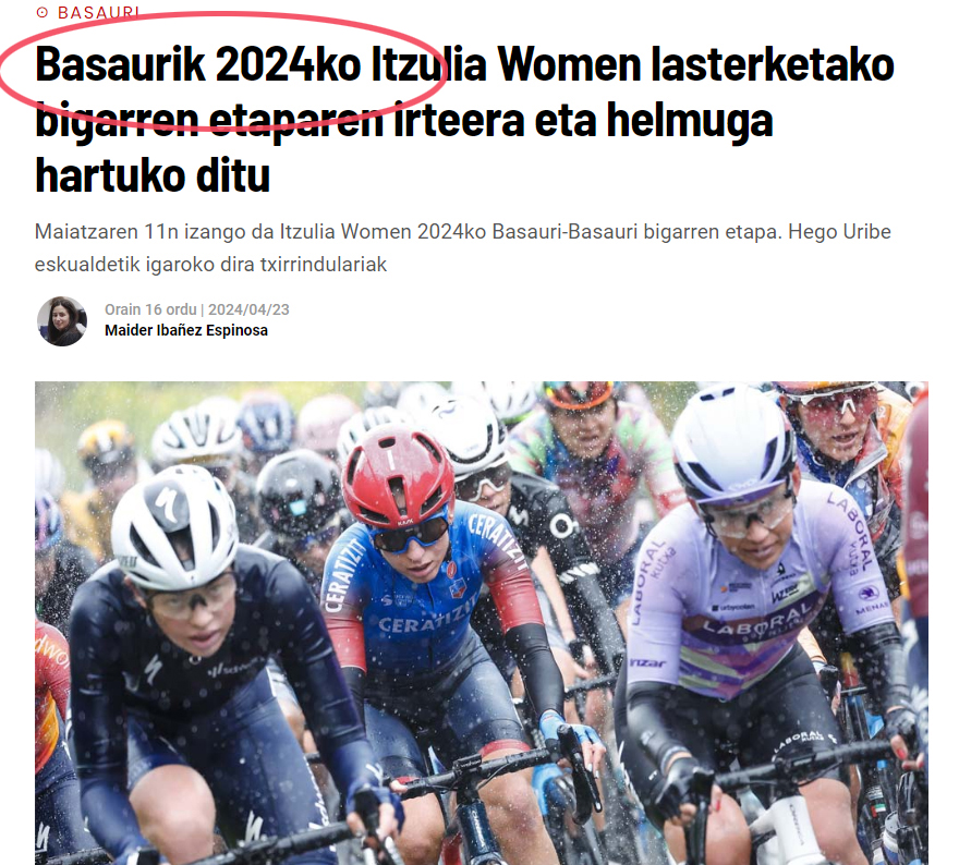 🚲Basauri se prepara para ponerse la malla de ciclista: el 11 de mayo acogerá la llegada y la salida de la Itzulia Women. 

 ¡Somos Ciudad Europea del Deporte 2024 y tiene que notarse! 😉

#CiudadEuropeadelDeporte #itzuliawomen #deporte #ciclismo #itzulia2024 @ehitzulia