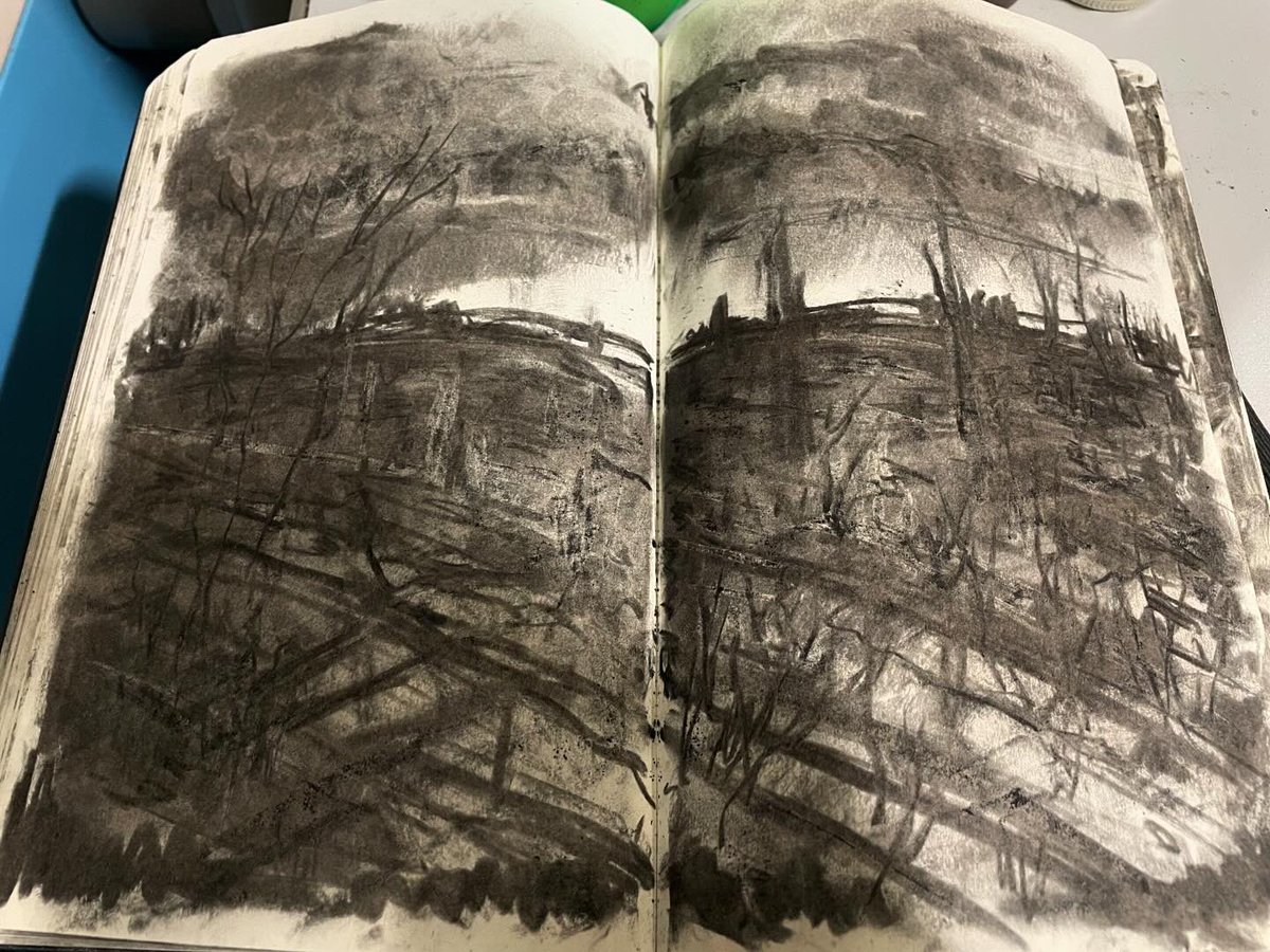 LizAtkin's tweet photo. Sketchbook keeping my hands messily occupied #journeydrawing on the train to London, self care strategies to stop #skinpicking on the go.
#drawingeveryday #BFRB #grief #griefjourney #bodyfocusedrepetitivebehaviour https://t.co/N5fugkMkyS