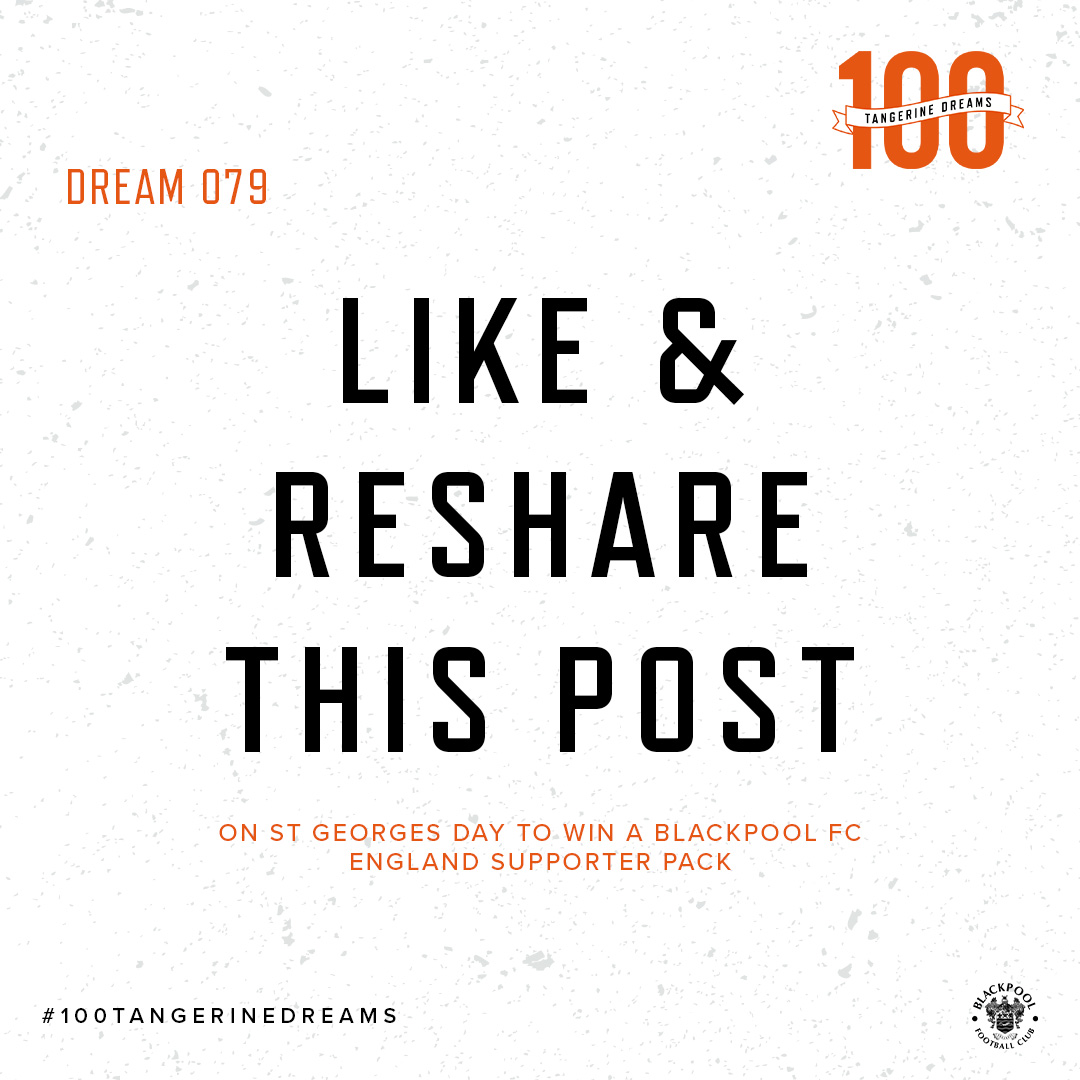 BlackpoolFC's tweet image. Like and share this post to be in with a chance  of winning Dream 79!

🍊 #UTMP | #100TangerineDreams
