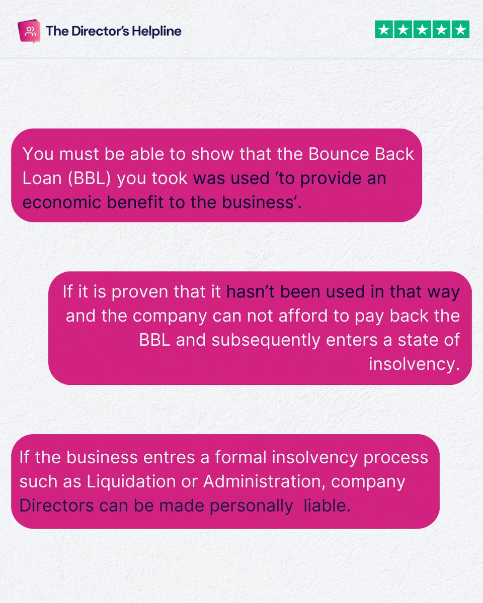 In what circumstances would a Director be liable for a Bounce Back Loan? ℹ️ #LimitedCompany #Insolvent #DebtHelp #BusinessDebt #bouncebackloan #liquidation #DebtManagement #Debt