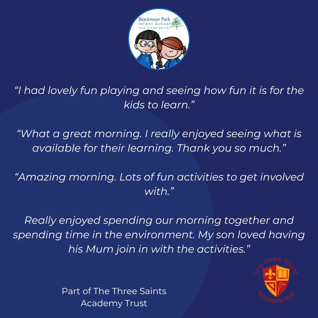 🗣️ FANTASTIC FEEDBACK 🗣️ We are blown away by the wonderful feedback from our Reception parents/carers following our recent 'Stay and Play' session. 🏫📝💭 @the3saints @ThreeSaintsEYFS #ThreeSaintsEYFS #ParentPartnership