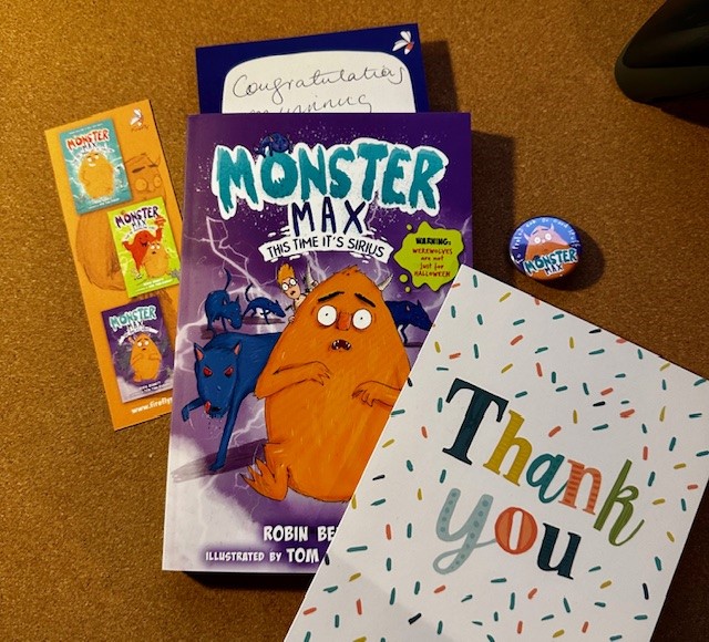 DownhamLibrary's tweet photo. Thank you @FireflyPress for these monstrously good #MonsterMax goodies! 
@writer_robin &amp; Tom Tinn-Disbury you have created such a romp of a series-our readers have devoured this book ✨📚 https://t.co/36GSRDRcUX