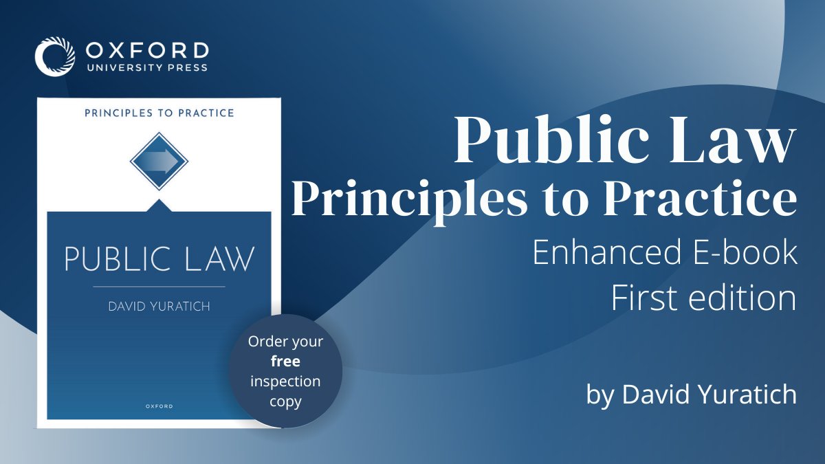 A fresh approach to legal learning. Order your inspection copies of the newly published 'Public Law: Principles to Practice' here: oxford.ly/4cPs4j5